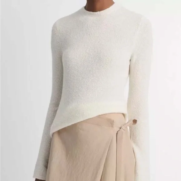Vince $345 soft boucle silk cashmere long sleeve crewneck sweater‎ M - Picture 10 of 12
